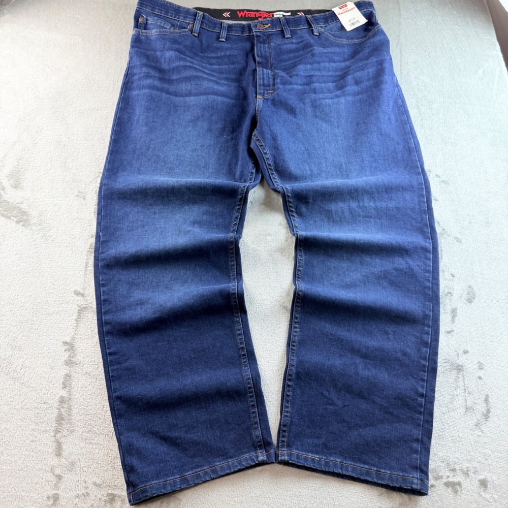 Wrangler Five Star Premium Regular Fit Jeans for Men's 46x30 Blue Flex